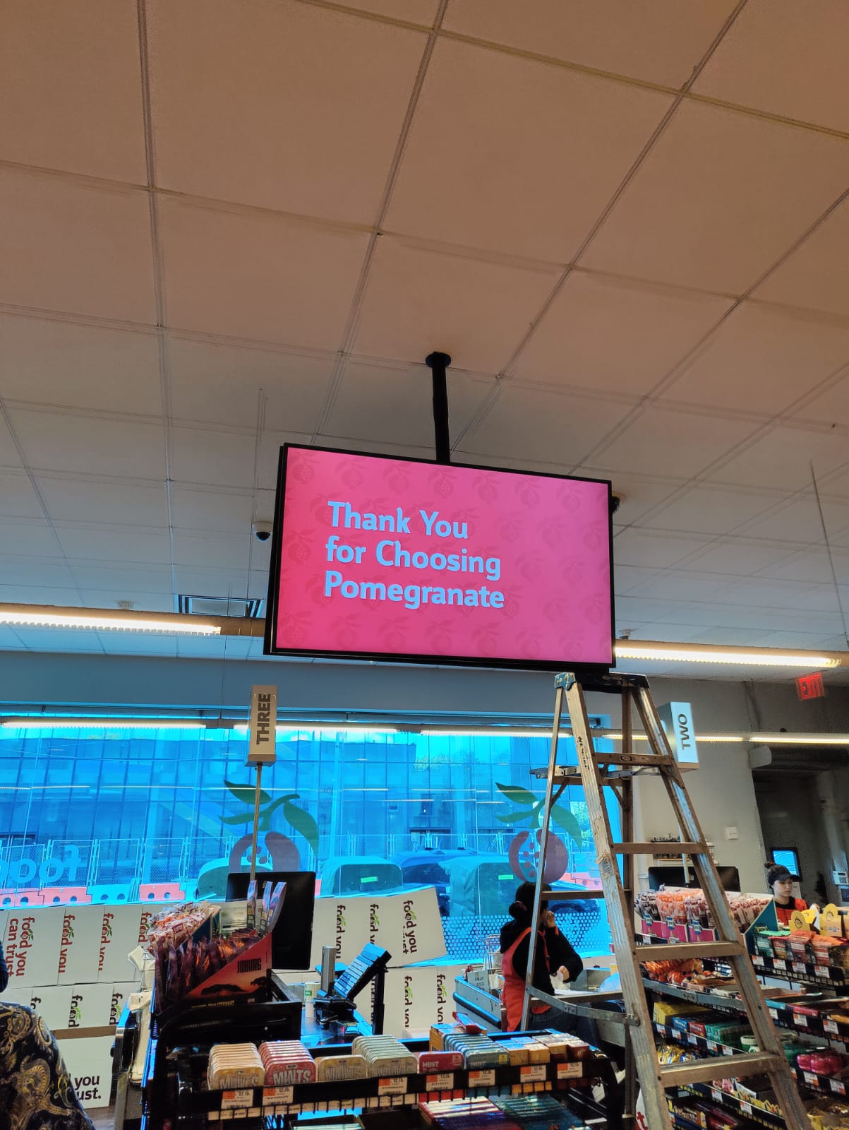 Pomegranate specialty grocery interior screen